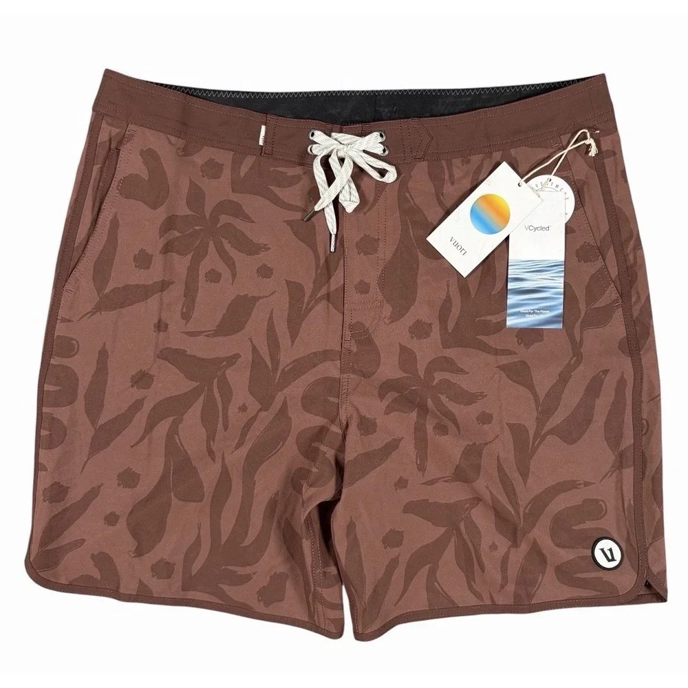 Vuori Men's Cruise Board Shorts Hazelnut Contigo V314 Sz 36x7 New w/tag $74